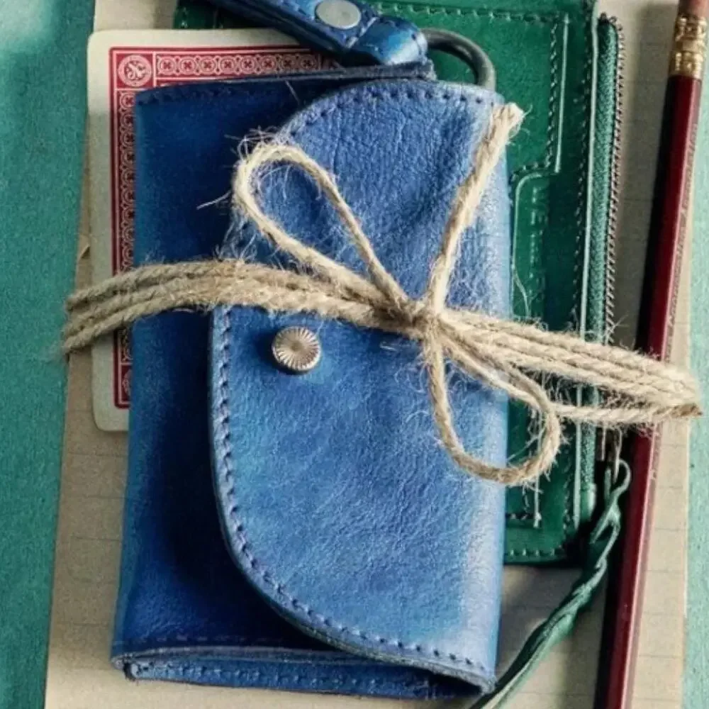 Free People NWT Leather Bag Lanyard in Lapis - Picture 3 of 7